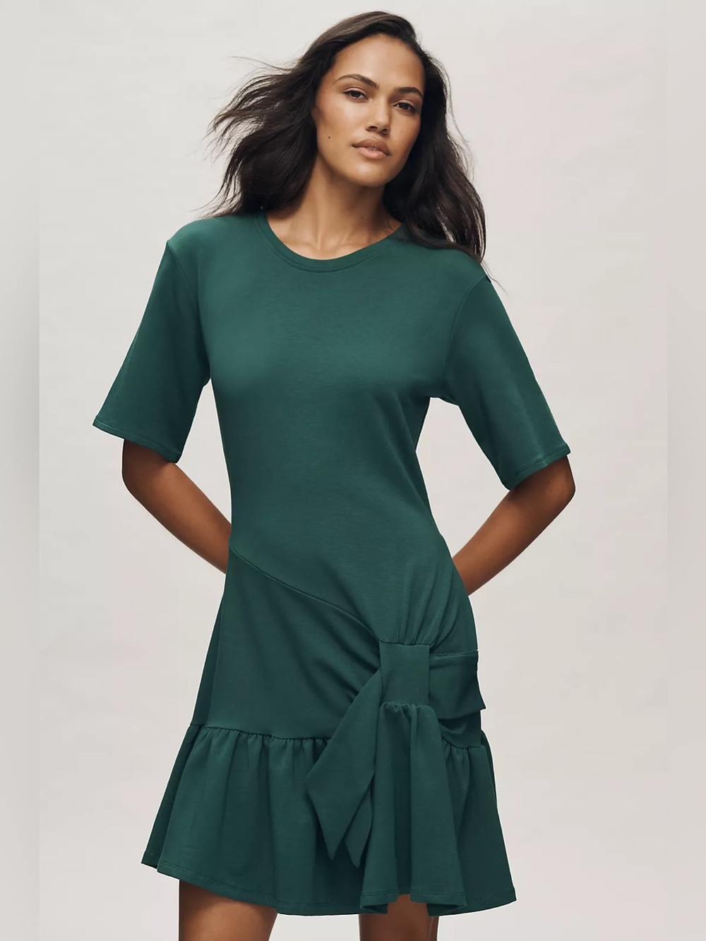 Anthropologie Daily Practice Short-Sleeve Drop-Waist T-Shirt Mini Dress